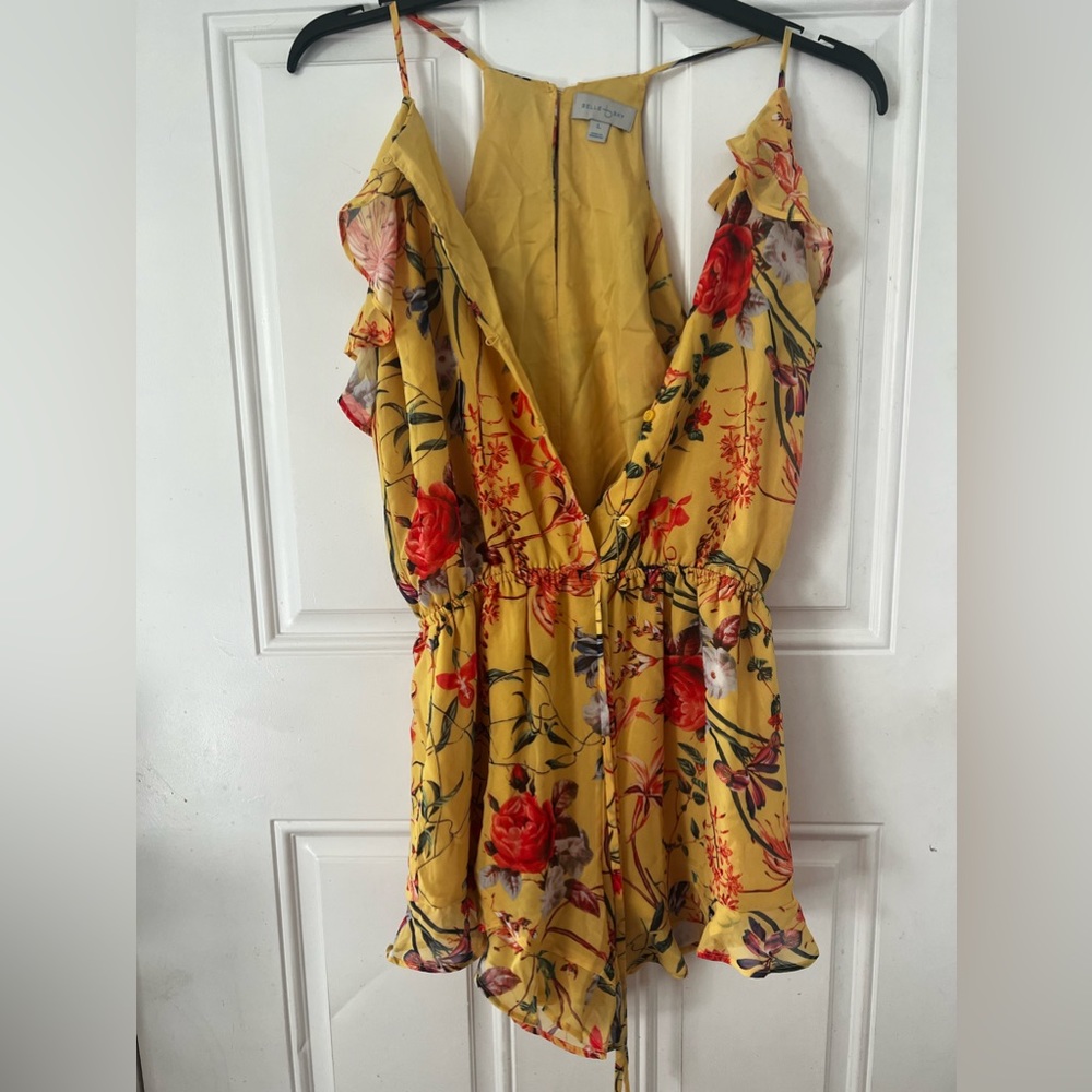 Yellow floral romper - new